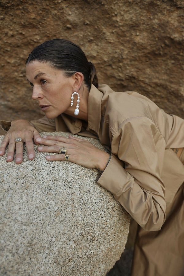 PEARL DANGLE STATEMENT EARRINGS